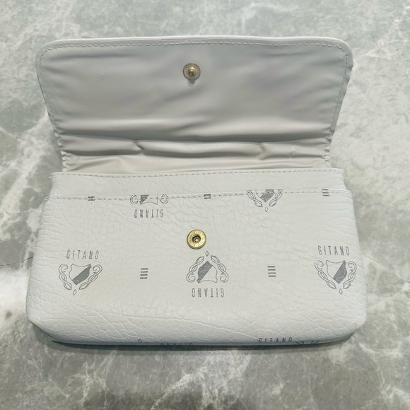 GITANO Gray Fold Over Leather Large Wallet Clutch Snap Close Nostalgic - Picture 5 of 5